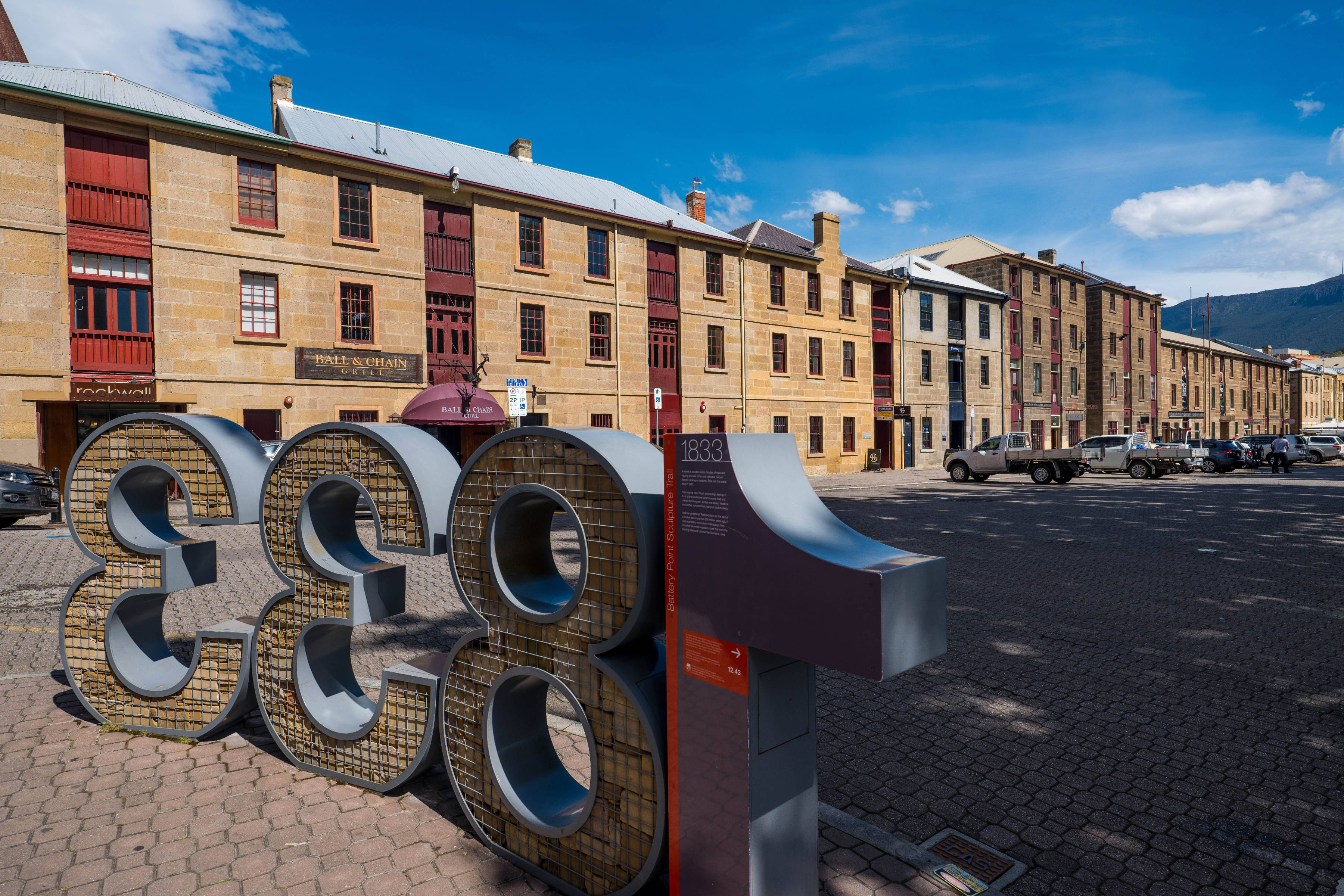 The 1833 sculpture, Salamanca Place, which is part of the Battery Point Sculpture Trail.